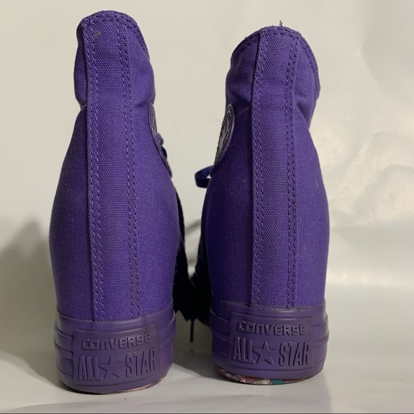 Women's Converse Chuck Taylor Purple Platform Wedge 542432C Size 6 - Picture 5 of 11